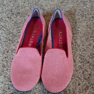 Rothy's Coral-Red Knit Slip-On Flats